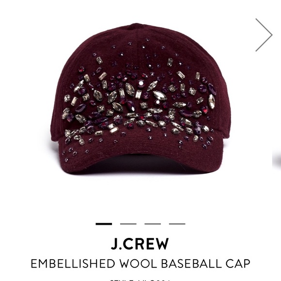 J Crew Embellished Wool Baseball Cap 
